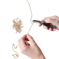 Chaîne à maillons en alliage de 3 mètres, avec anneaux de saut, fermoirs à homard, chaînes de collier pour bricolage, fabrication de bijoux, accessoires de colliers 6