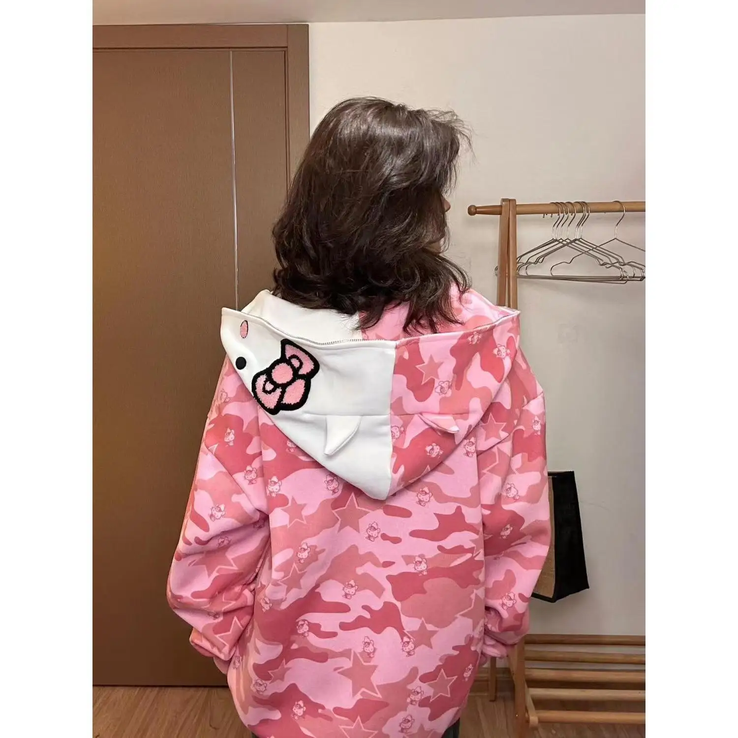 HOT Y2k Bape Hoodie Bathing Ape Youth Pink Camo Hoodie Pink