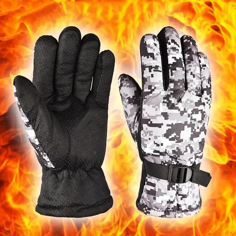 Winter Snowboard Ski Gloves Cotton Waterproof Breathable Snow Gloves Motorcycle Gloves for Cold Weather Mens Womens 3