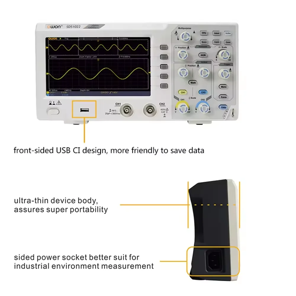 OWON　デジタルオシロスコープ　SDS1022　計測機器 OWON デジタルオシロスコープ SDS1022 2CH 20MHz 8ビット ベンチトップ
