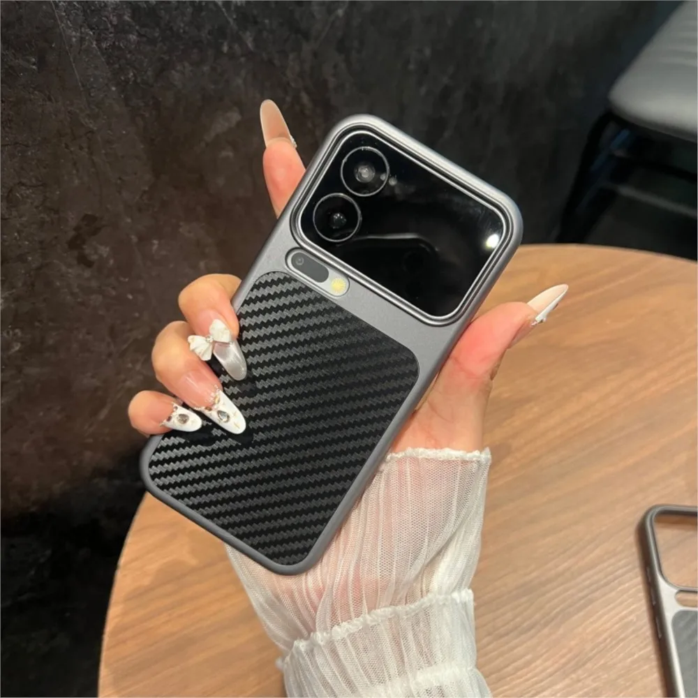 Luxury Retro Carbon Fiber Matte Magnetic Wireless Charging Shockproof Armor Case
