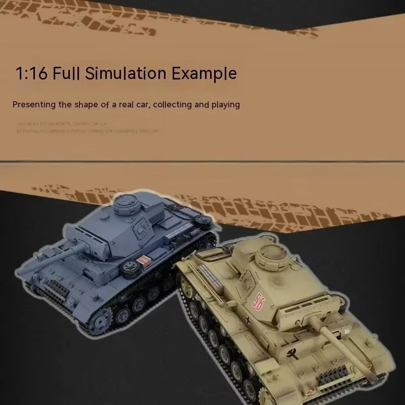 New Henglong 3848 Remote-Controlled Tank Infrared Combat Full-Size Simulation Tank Shooting German 3l Tank Model Boy Toy Gift 5