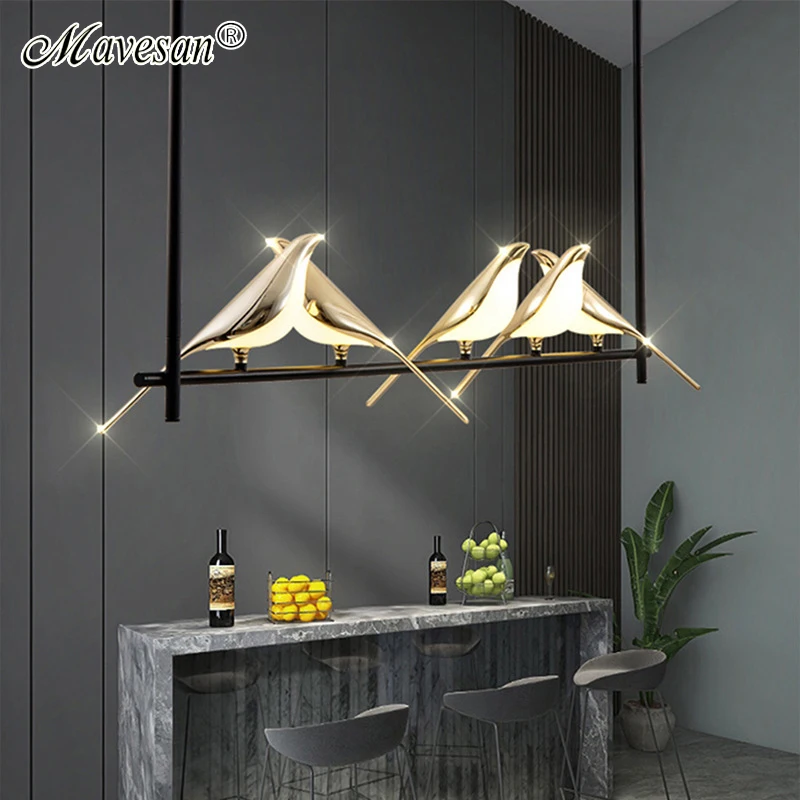Modern Bedroom Gold Magpie Bird Ceiling Chandelier Indoor Lighting For Dining Table LED Pendant Lamp Wall Lamp Home Decoration