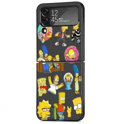 The Simpsons Homer Shockproof Black Hard Phone Cover for Samsung Galaxy Z Flip (UUAUA01)