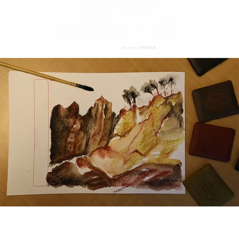 수용성 사각 흑연 블록, 솔리드 수채화 페인트, 예술가의 미술 용품, 수채화 그림 창작 페인트, 12 색