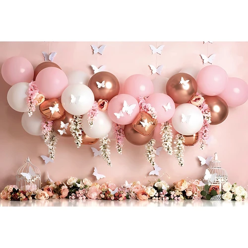 아기 첫 번째 생일 배경, 신생아 초상화, 사진, 소녀, 남아 케이크 스매시 장식, 풍선 꽃 배경, 사진 소품 7