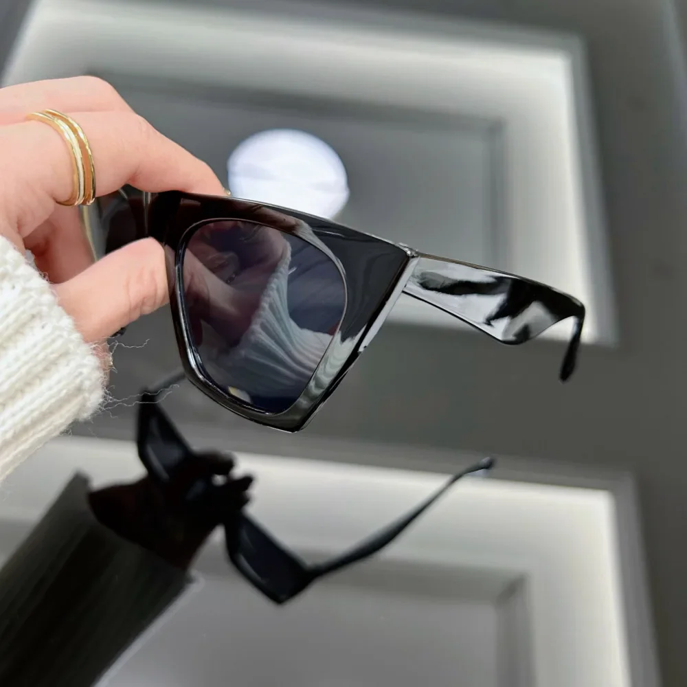 Modische Vintage Rechteckige Sonnenbrille für Damen und Herren Luxusmarken-Designer Sonnenbrillen Quadratische Schwarze Eyewear – Detail 5