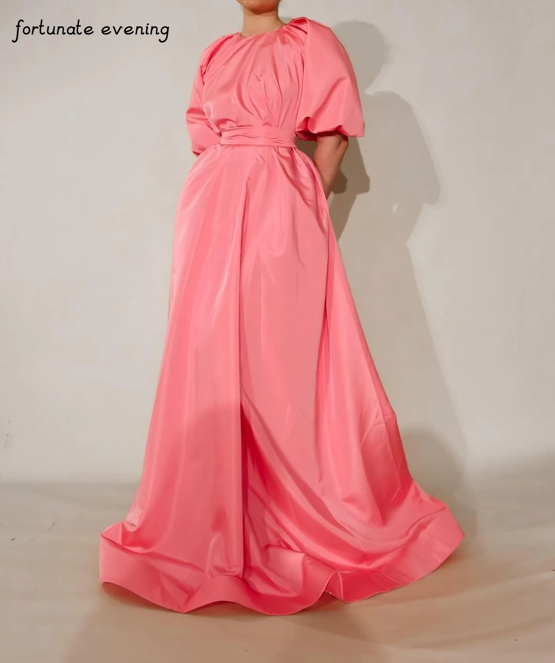 

Fortunate Evening Elegant Vintage Sweet Simple Pink Ribbon A-Line Spring Formal Occasion Prom Dress Evening Party Gowns