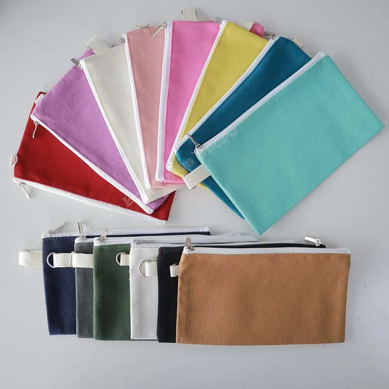 Wholesale Blank DIY Craft Bag Canvas Pencil Pouch 