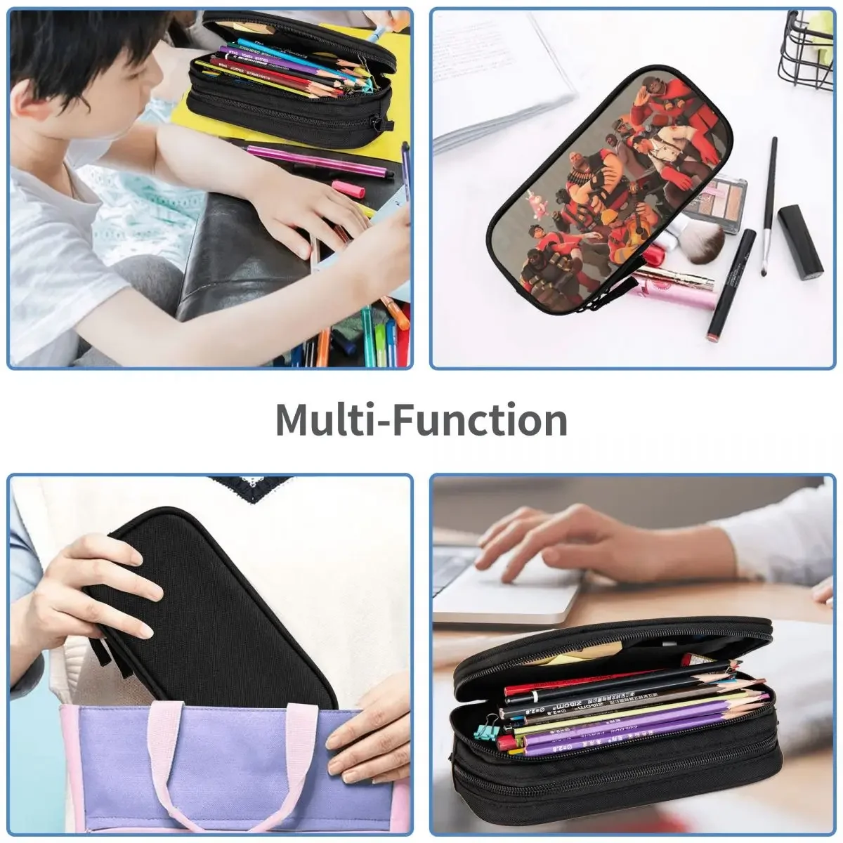 Team Fortress 2 Guitar Pencil Cases Big Capacity Pen Bags Pen Box Pencil Pouch For Boys Girls Students Stationery School Office 6