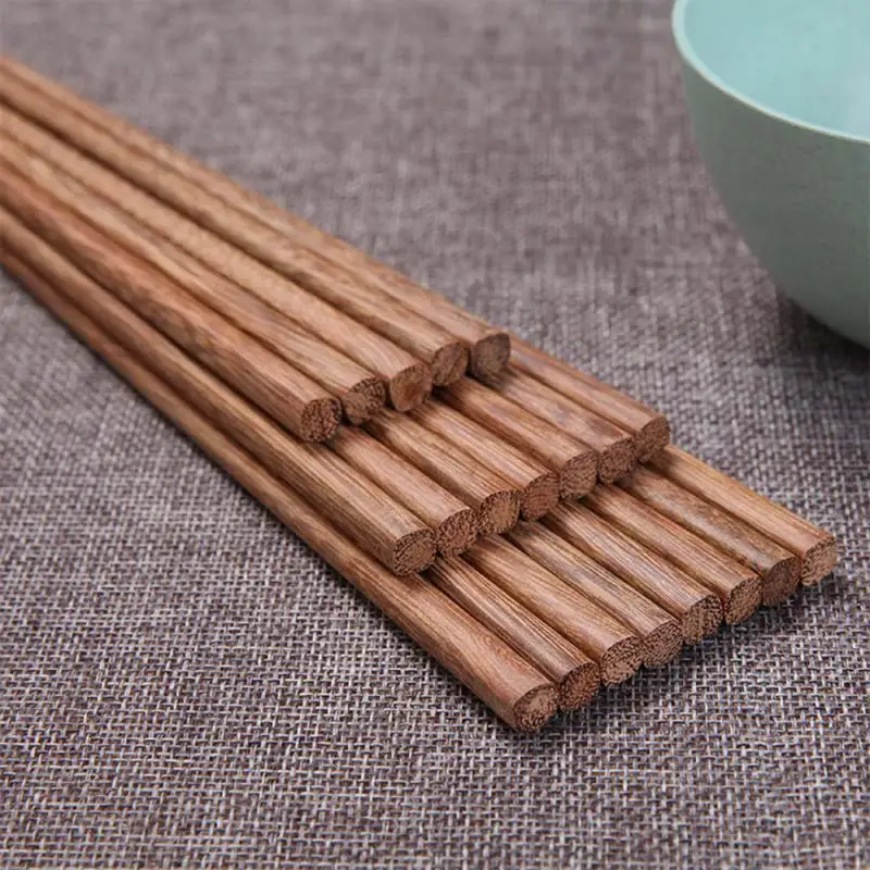 10 Paar neue Essstäbchen aus natürlichem Palisander, wiederverwendbar, gesunde chinesische Holz-Essstäbchen, Sushi-Lebensmittelstäbchen, Geschirr, Küchenutensilien – Detail 3