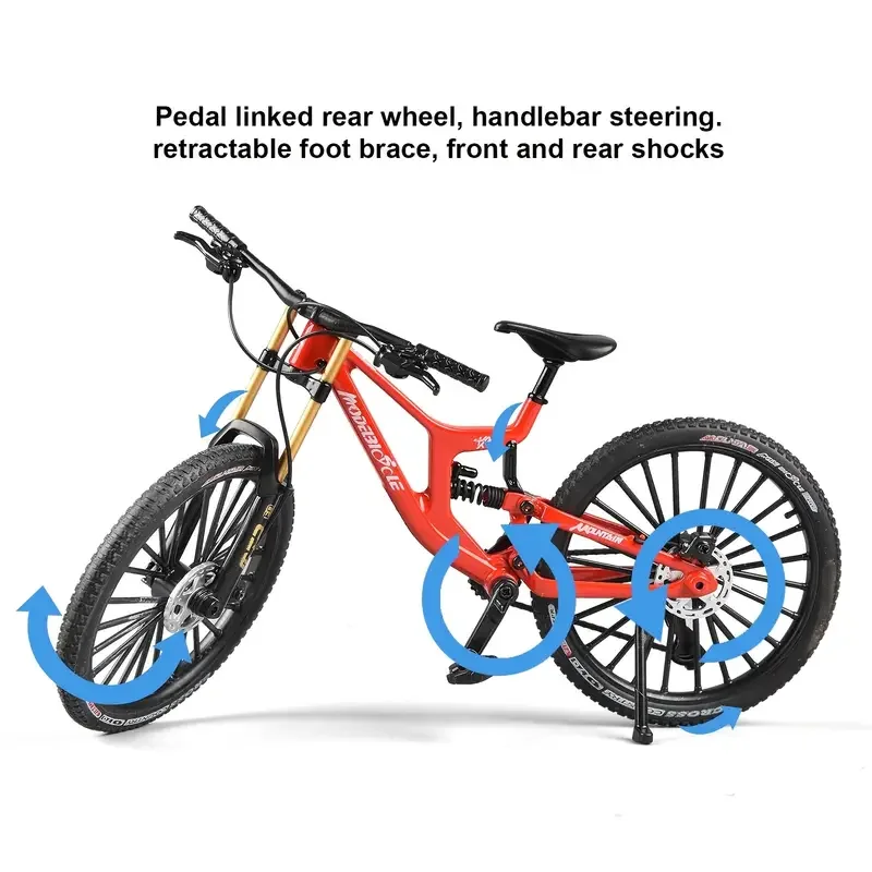 Model Mini Alloy Bicycle Diecast Metal Toy Bikes Shock Absorption Mountain Finger Bicycle Simulation Collection Toys 1:8