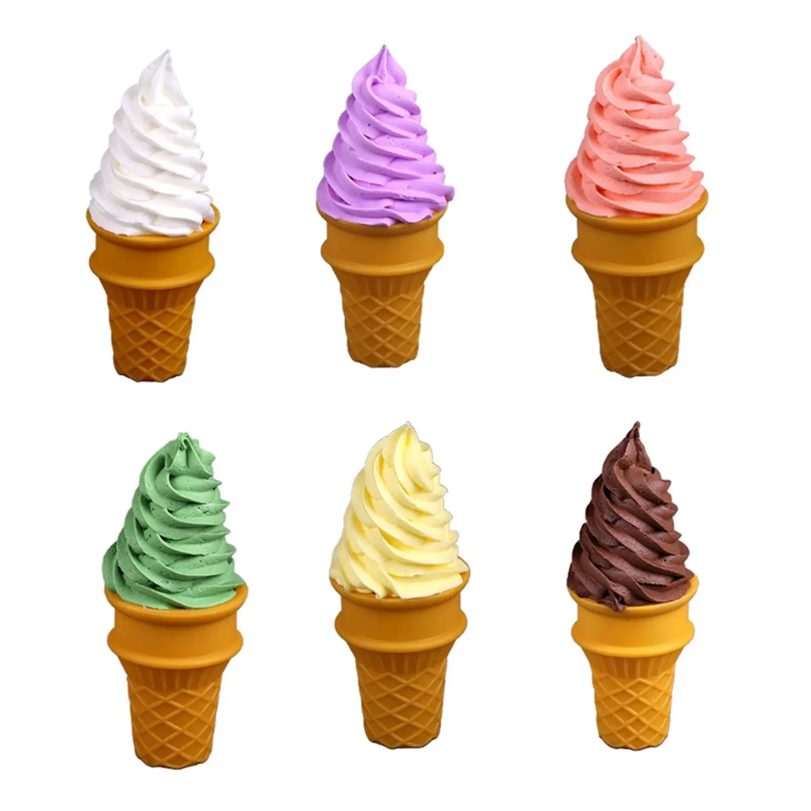 Ice Cream Cone for Display, Pretend Food Item, Cake Decoration Model for Desktop Use