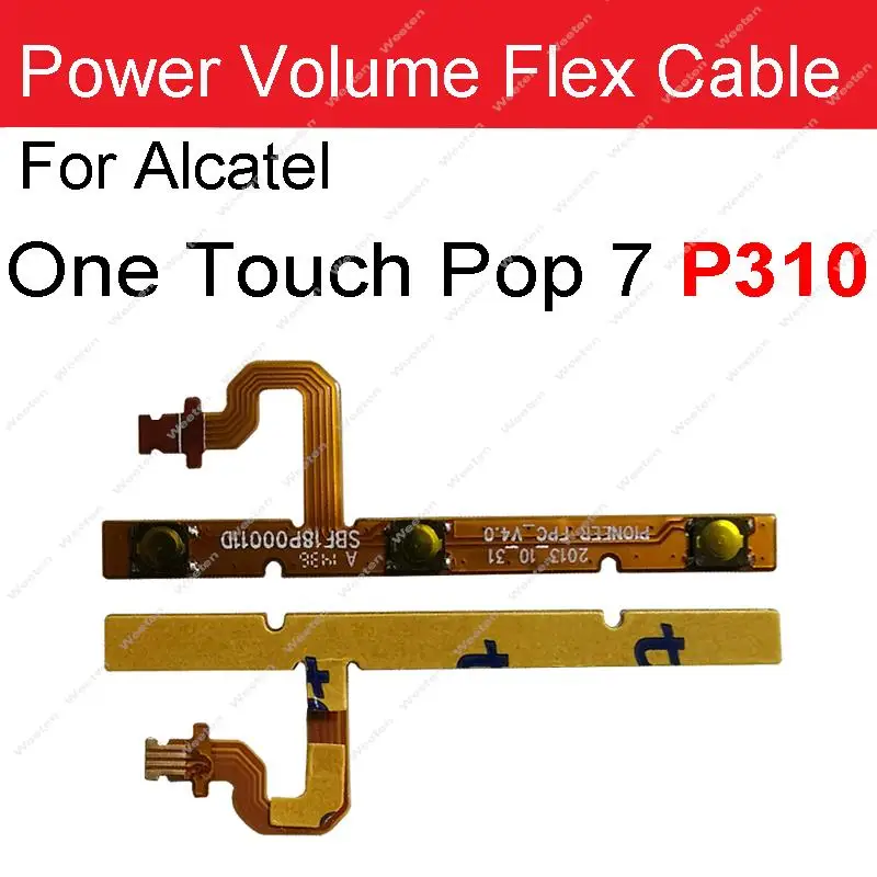 Power Volume Flex Cable Parts For Alcatel One Touch 4007 Pop 2 5042 7043  3 5.5025 5054 4Plus 5.5 5056 7 P310 8 P320 C9 C7 U5 3G