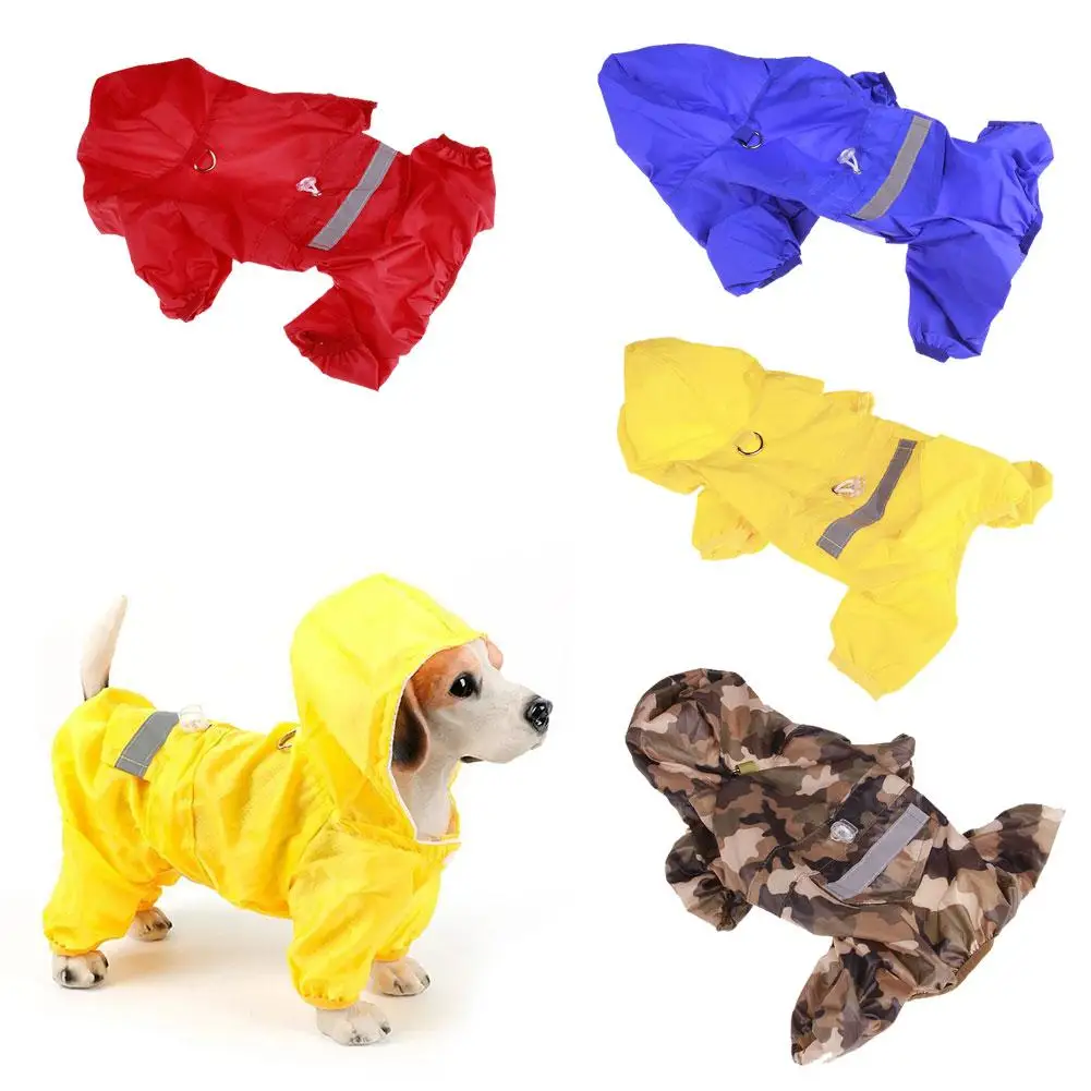 

Double-Layer Dog Hooded Raincoat Four Seasons Pet Clothing S-3XL Reflective Waterproof Rain Coat Puppy Outdoor Husky Coat G Q7K4