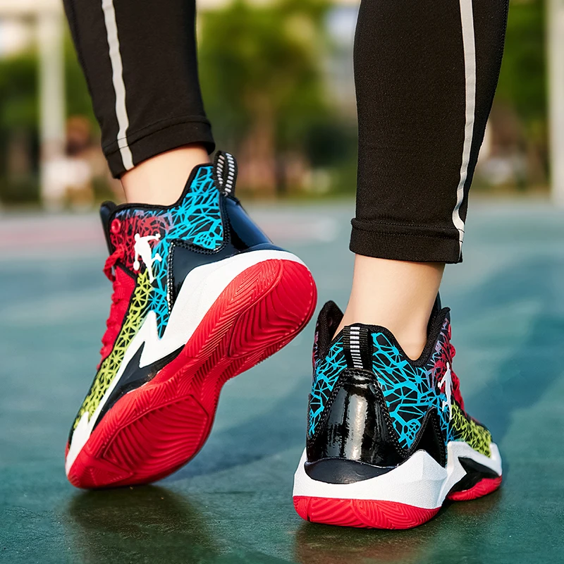 Brand Red Basketball Shoes Kids Boy Trend 2023 Basketball Sneakers For Children Fashion Breathable Athletic Training Shoes Kid