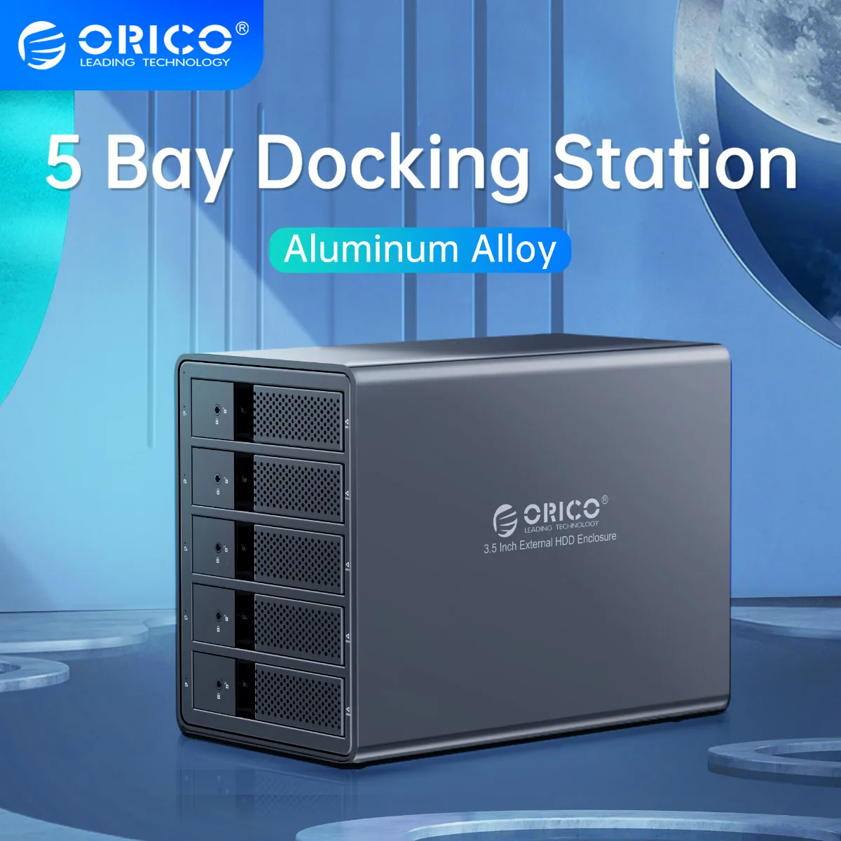 ORICO 5 Bay Type-C Hard Drive Dock HDD Enclosure Case for 3.5'' HDD Tool Free 
