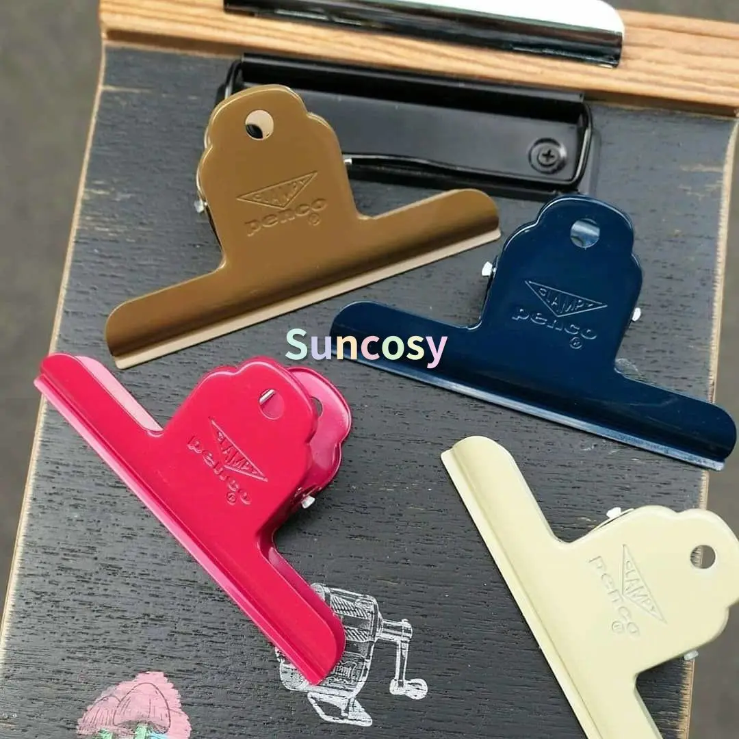 하이타이드 펜코 일본 빈티지 메탈 컬러풀 클립 오거나이저 책 문서 및 간 창의적인 문구류 책상 액세서리