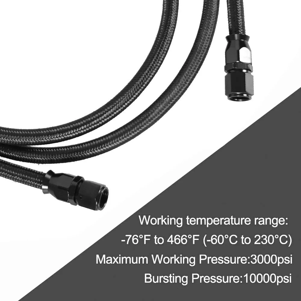 7Ft Flexible PTFE Transmission Cooler Hose Lines Fitting Nylon Billet Aluminum Braided Lines 2X For 4L60/700R4/TH350/TH400 silicone oil hose tube