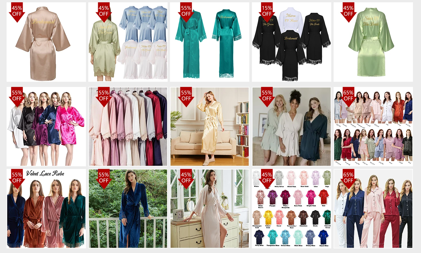 Satin Silk Robes Wedding Bathrobe Bride Bridesmaid Gown Women Clothing Sleepwear