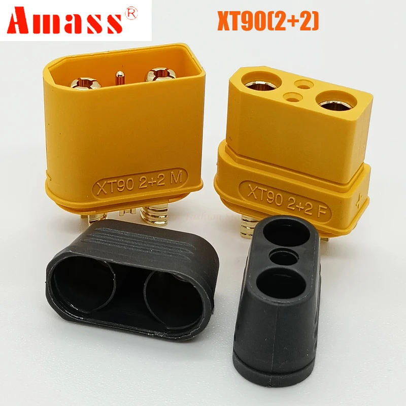 5paris/10Pcs Amass XT90I/XT90(2+2) 플러그 커넥터 RC 모델 배터리 용 4.5mm 금탄 도금 커넥터 플러그 남성 여성