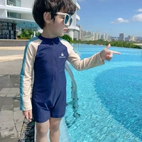 Children's Swimsuit Boys' Treasure One-Piece Swimsuit Children's Vacation Long Sleeved Quick Drying One-Piece Swimsuit 4