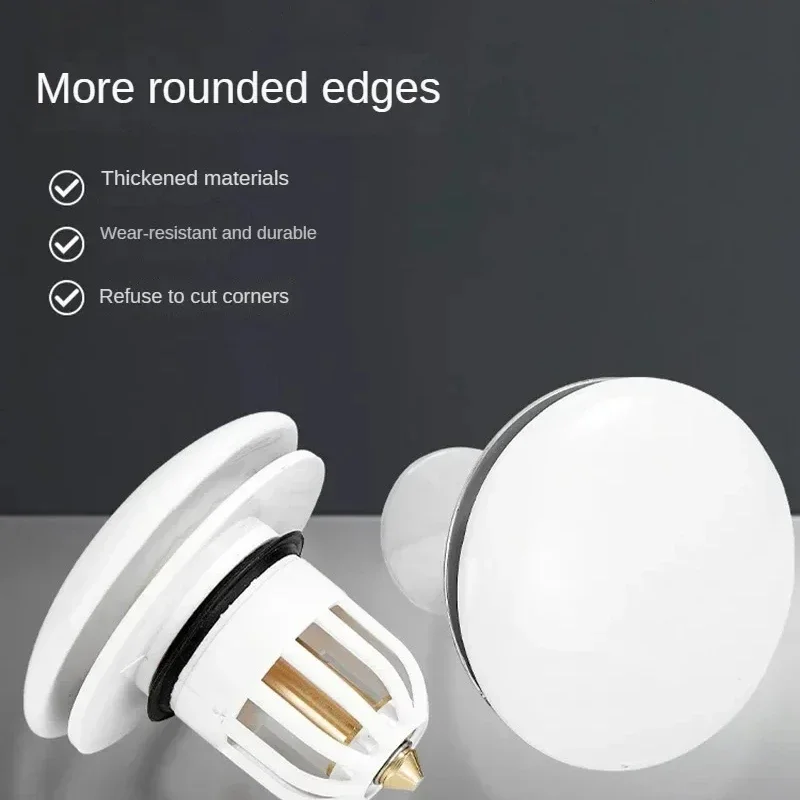 White Ceramic Basin Bouncing Water Dispenser with Anti Odor Bouncing Core, Washbasin, Press Type, Universal