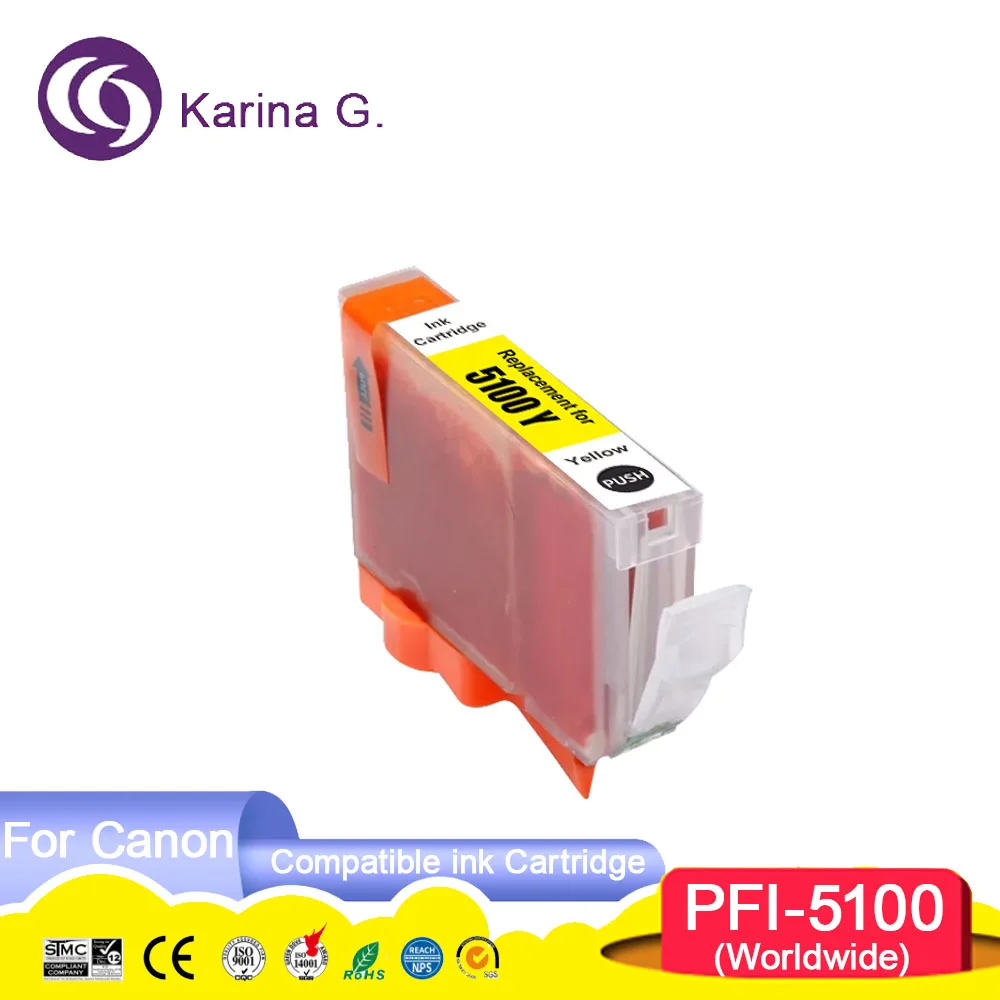 PFI 5100 PFI5100 PFI-5100 Premium Color Compatible Inkjet Ink Cartridge for ima
