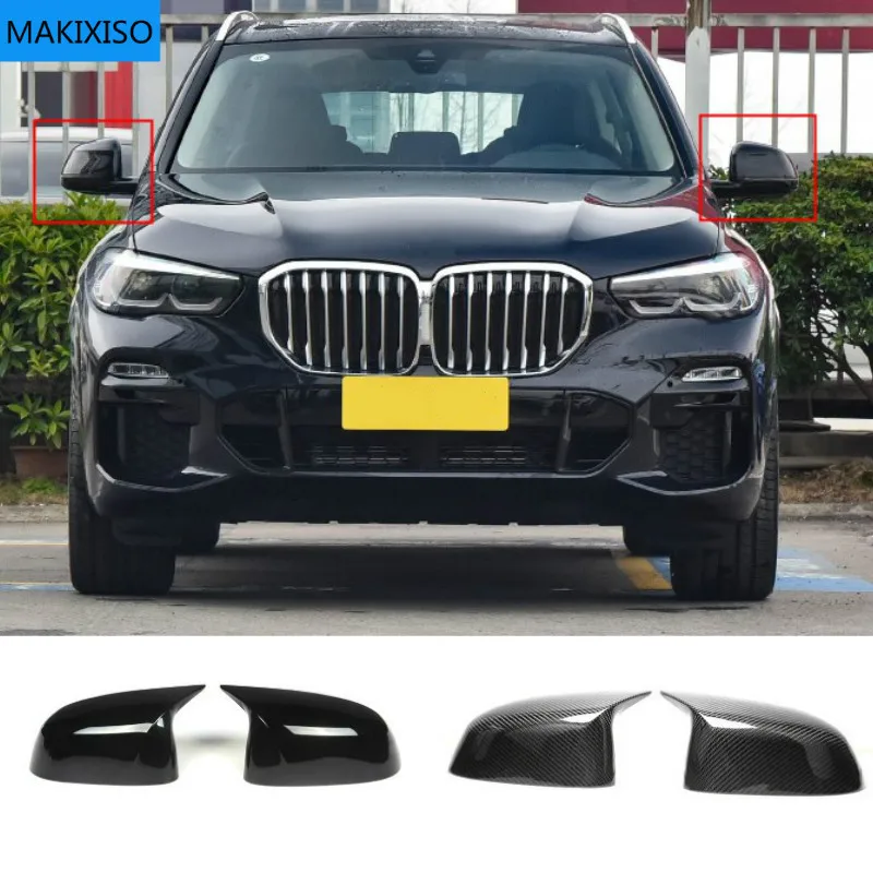 

For BMW 2014-2018 F15 X5 & F16 X6 F26 X4 F25 X3 2Pcs Glossy Balck Cover Auto Rearview Mirror Cap Covers Blind Spot Mirror Fit