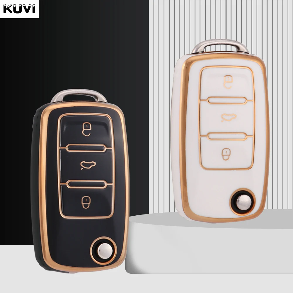 2 3 Button TPU Car Key Case Cover Shell Fob For VW Volkswagen Polo Tiguan Passat B5 B6 B7 Golf 4 5 6 MK6 Jetta Lavida Skoda Seat key case,key case cover,car key shell