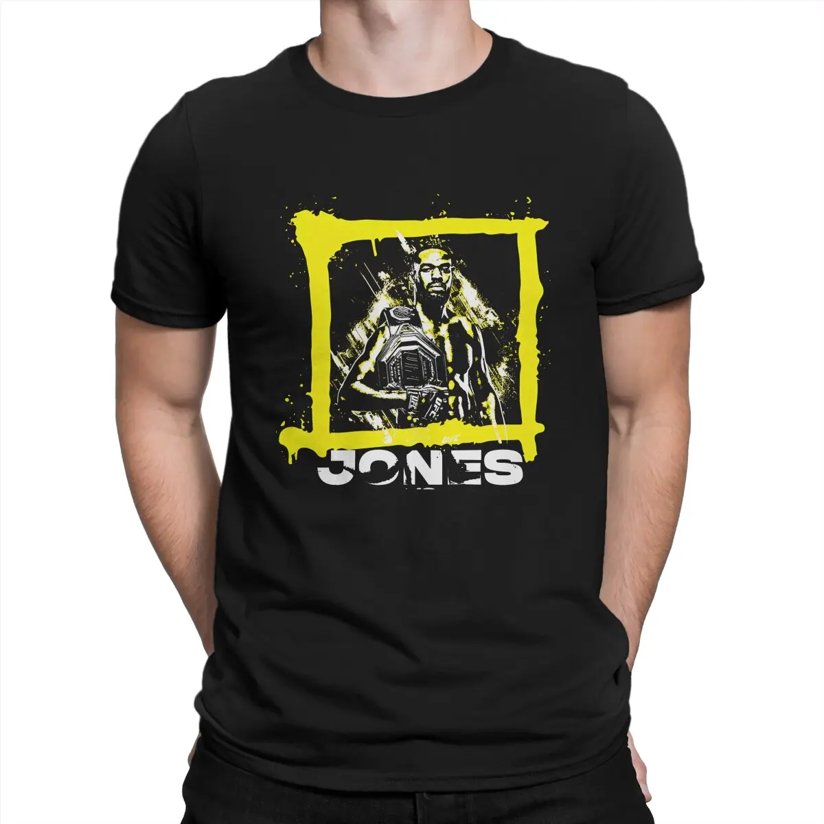 

Jon Jones Newest TShirt for Men Cool Jone Round Neck Basic T Shirt Hip Hop Gift Clothes OutdoorWear