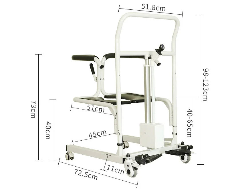 Wholesale Medical Portable Electric Wheelchair Toilet Move Wheel Nursing Patient Transfer Lift Commode Chair For Elderly 5