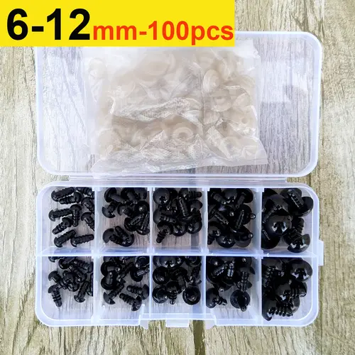 100pcs 8/10/12/14mm Plastic Safety Eyes For Toys Diy Mix Size Crochet Animal Eye For Doll toys amigurumi Accessories - Image 9