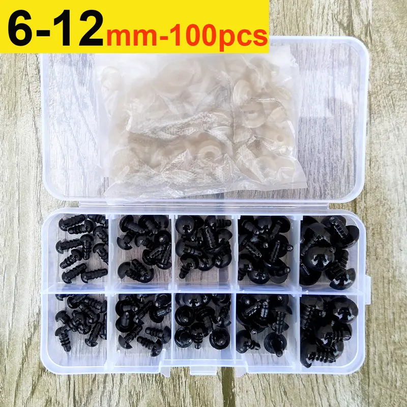 100pcs 8/10/12/14mm Plastic Safety Eyes For Toys Diy Mix Size Crochet Animal Eye For Doll toys amigurumi Accessories - Image 9