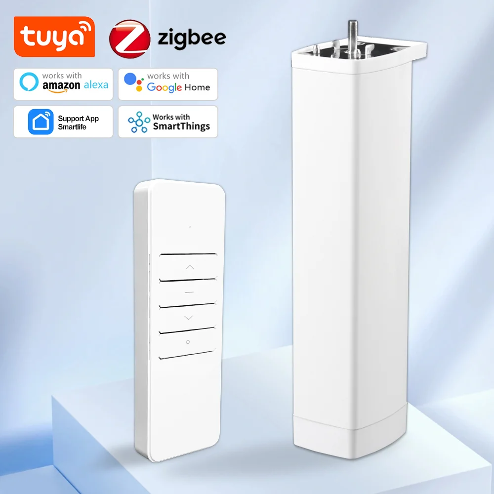 Tuya มอเตอร์ม่านไฟฟ้าอัจฉริยะ Zigbee/WiFi 22.5M รีโมทแอปรองรับอเล็กซ์ Google Home ควบคุมด้วยเสียง 1