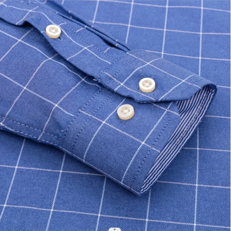 Camisa Informal De Cuadros Con Botones Para Hombre