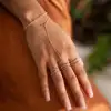 925 Sterling silver Fine Jewelry Geometric Round Bezel CZ Sparking Women Hand Chain Bracelet 1