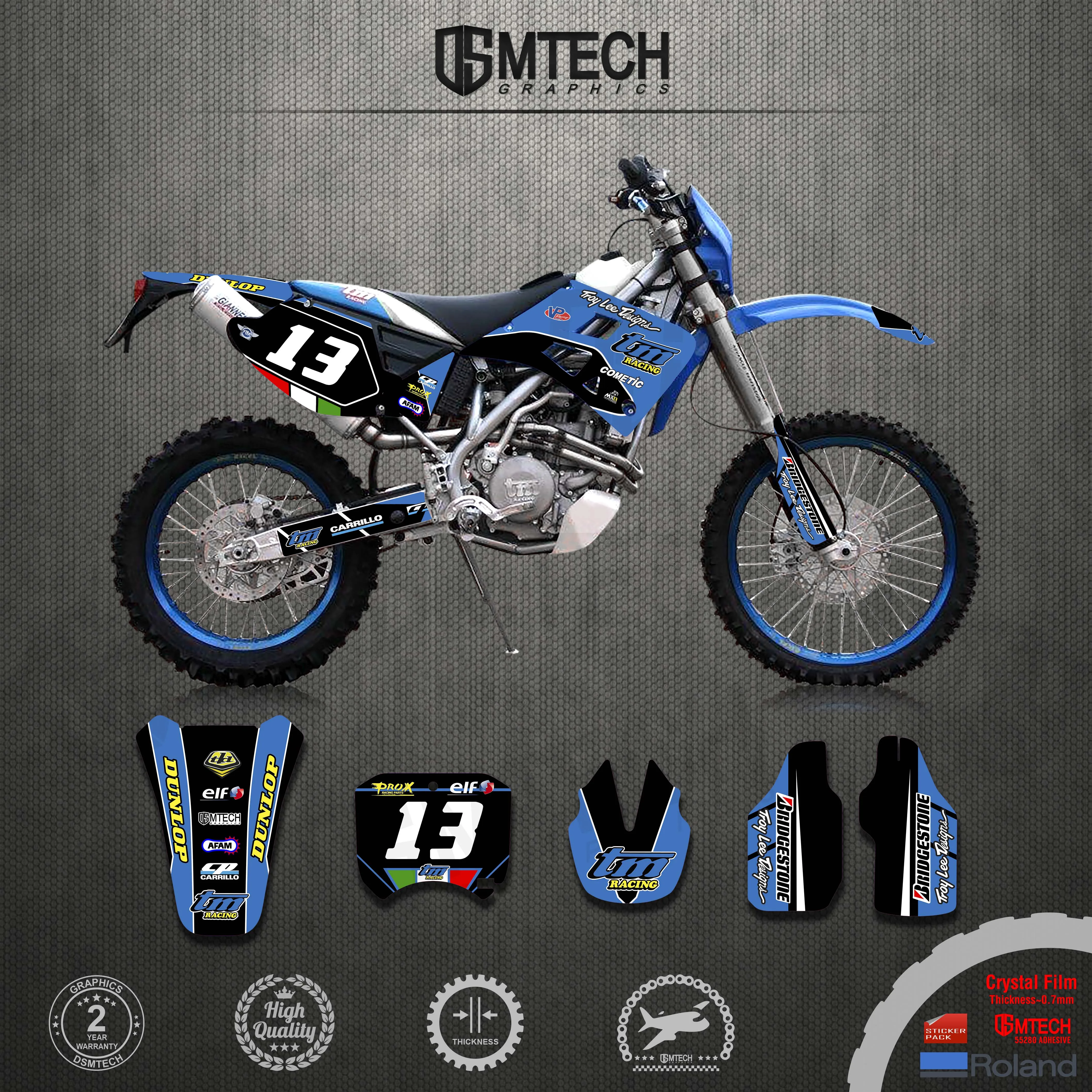 DSMTECH Motorcycle Decal Sticker Background Graphics Combination for TM 2000 2001 2002 2003  TM 2000-2003