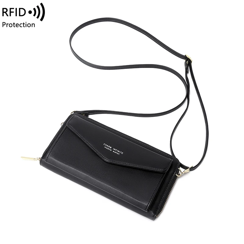 Touch screen mobile phone bag RFID Anti-theft brush mobile phone bag Multi-function crossbody purse women's small shoulder bag 5