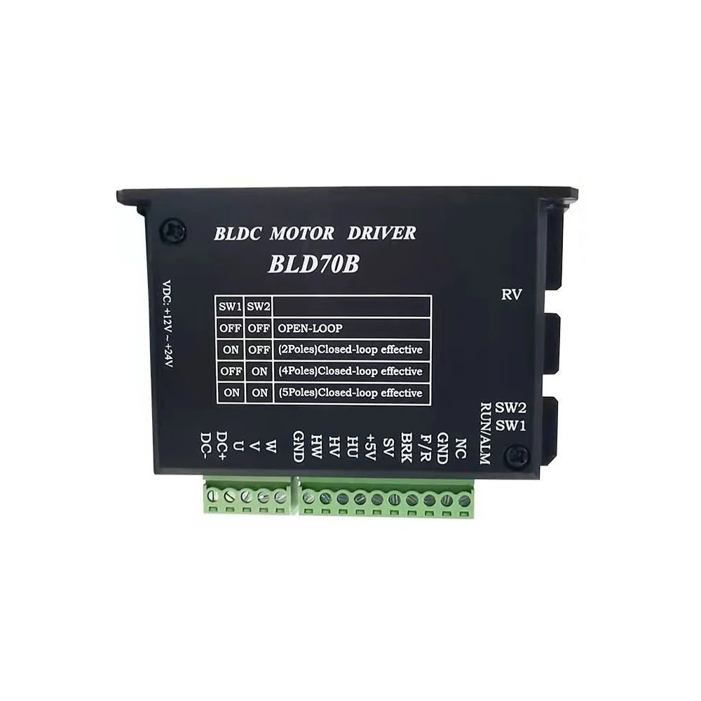 

BLDC Motor Driver 70W 12-24V DC Brushless Motor Driver Motor Speed Controller Built-in Potentiometer Control Forword and Reverse