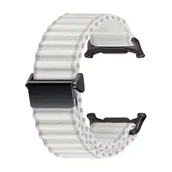 Trail Band Nylon Loop Strap for 47mm Smartwatch - Quick Fit Bracelet Accessory (Black white - black)