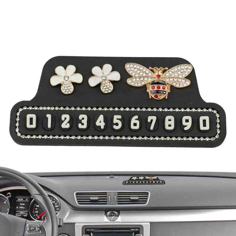 

Parking Phone Number Plate Luminous Temporary Parking Stop Sign Portable Cartoon Phone Number Plate Car Decorations Ornament For