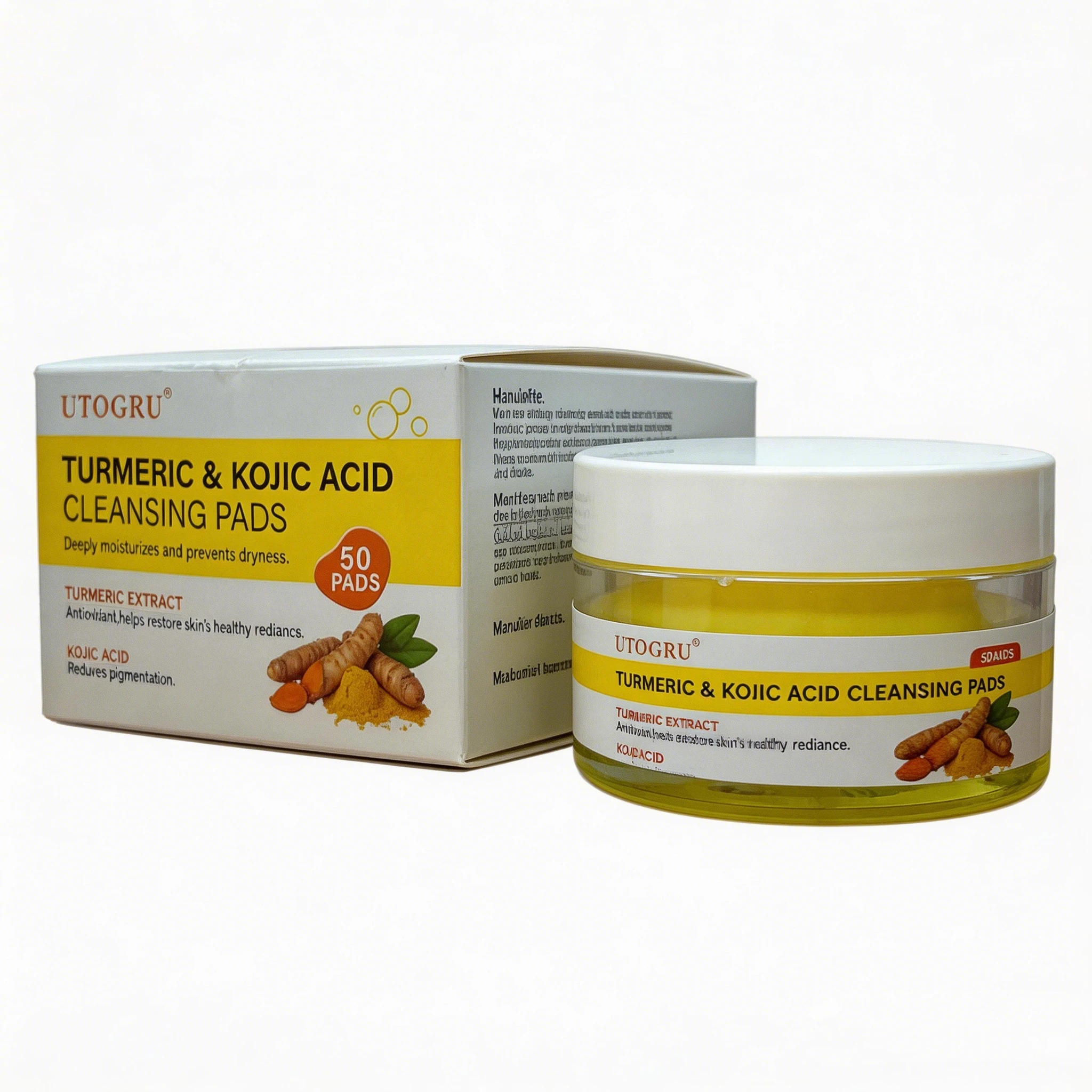 Turmeric & Kojic Acid Cleansing Pads For Dark Spots And Brightening_voghion.com