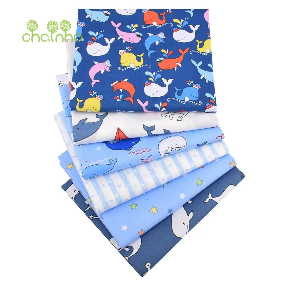 Chaihno,Printed Twill Weave Cotton Fabric,Patchwork Cloth,DIY Sewing Quilting Material,Cartoon Series,2 Specification,5CC02