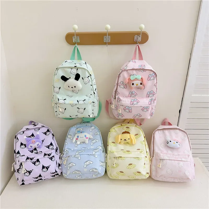 

Anime Sanrio Shoulder bag Cinnamoroll Melody Kuromi Children Backpack Cartoon Cute School Bag Birthday Christmas Gift for Friend