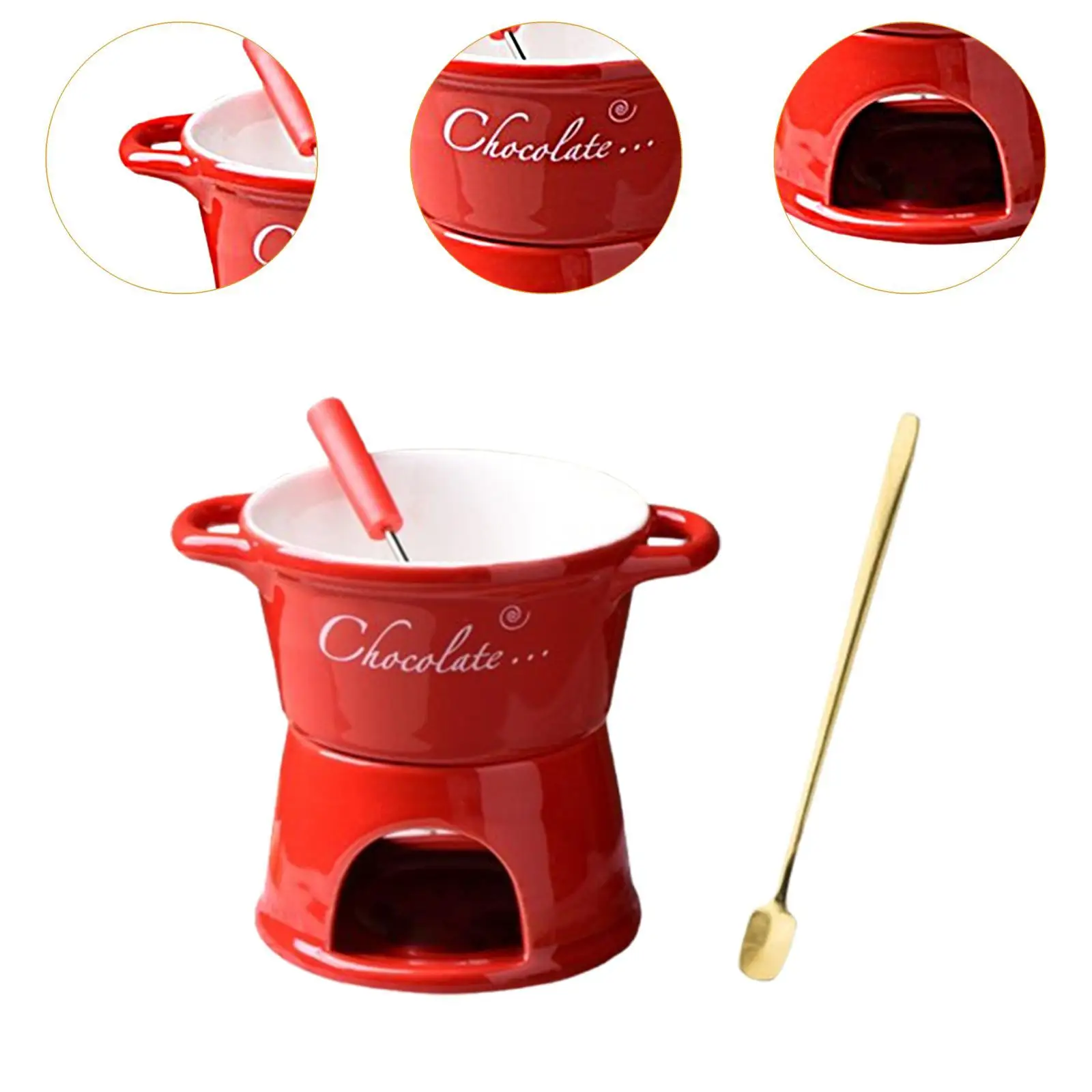 Fondue Mug 300ml Tapas Ceramic Chocolate Melter Pot Butter Melt Pot Fondue