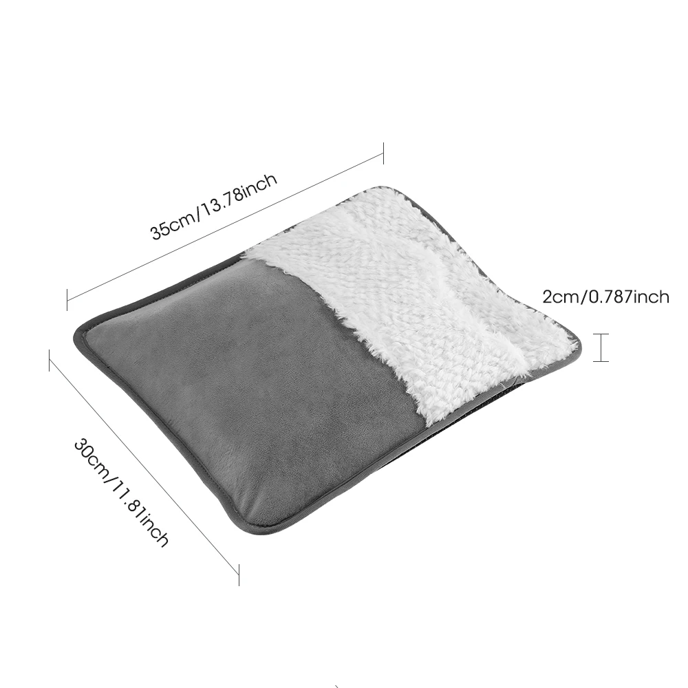 Portable USB Electric Foot Heating Pad Washable Soft Plush Foot Heater Winter Fo