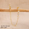 1 pièce 14K plaqué or cheval oeil chaîne gland Zircon boucles d'oreilles pour femmes géométrique minimalisme boucles d'oreilles bijoux accessoires