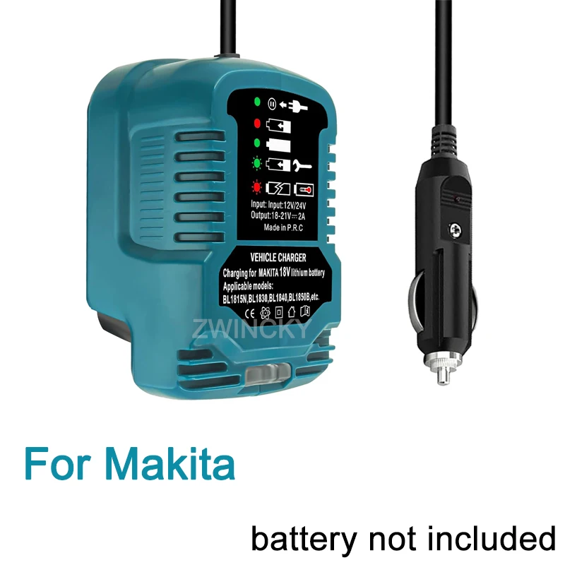 DC 12V/24V Li-Ionen-Akku Mini Kompaktes Autoladegerät Zigarettenanzünder-Stecker mit LED für Makita/Dewalt/Milwaukee/Bosch/Einhell 18V – Detail 12