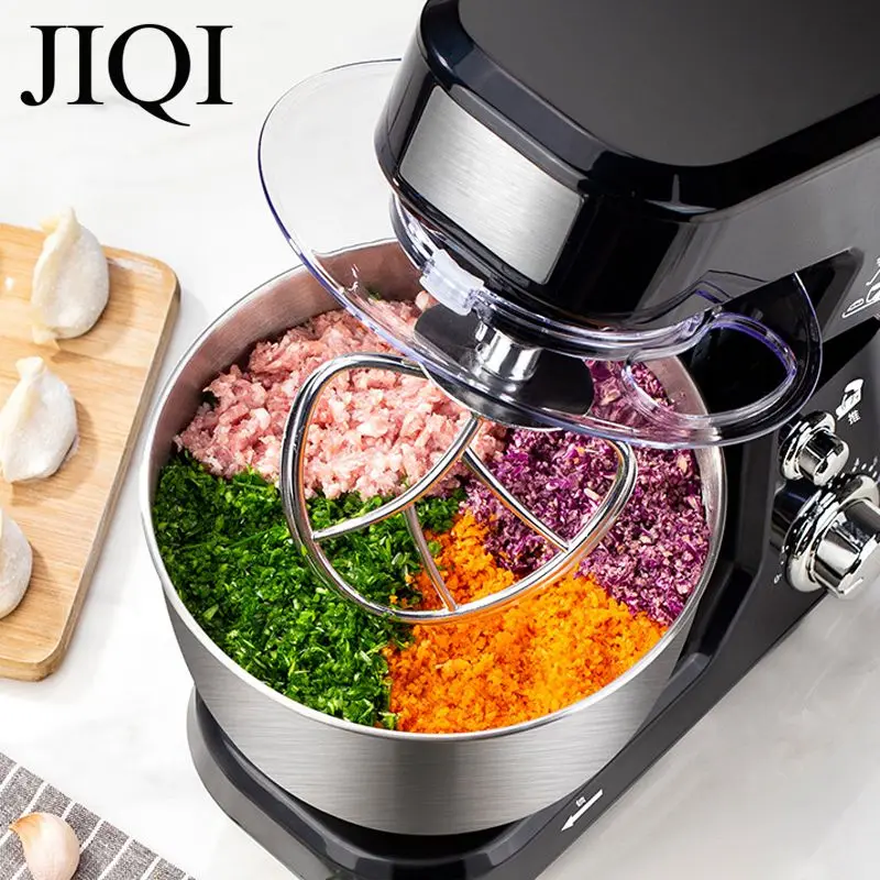 JIQI 4L 600W Household Electric Chef Machine table mixing blender 220V kitchen tools cooking food stand mixer cake dough bread 6